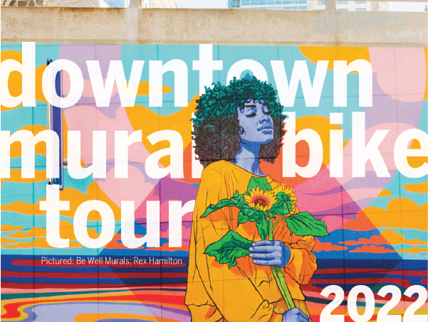 downtown mural bike tour 2022 logo by the downtown austin alliance