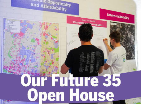 Our Future 35 Open House event image web page graphic