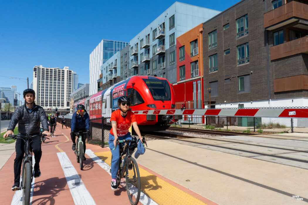 downtown bike and train mobility