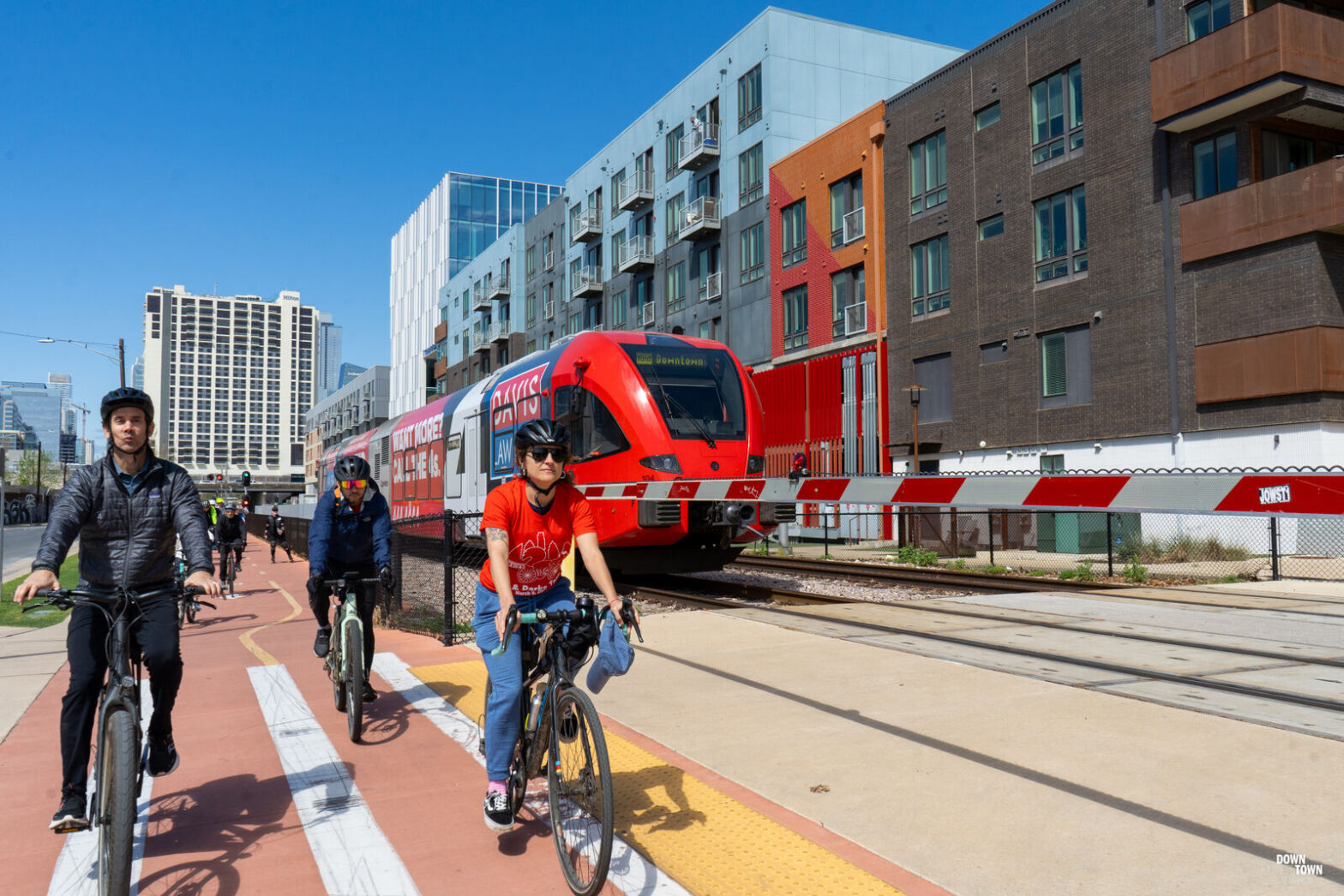 downtown bike and train mobility