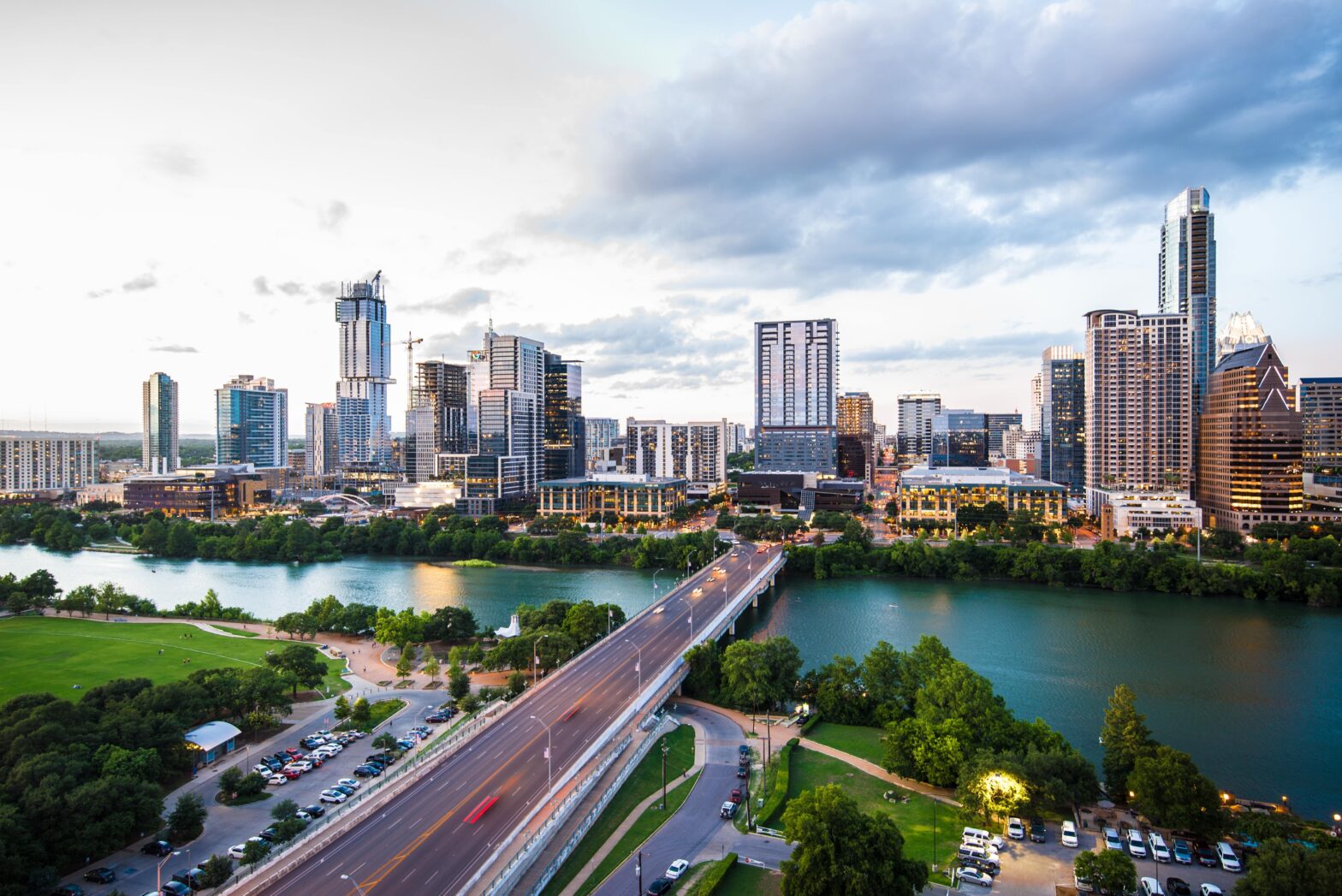 downtown austin skyline lady bird lake